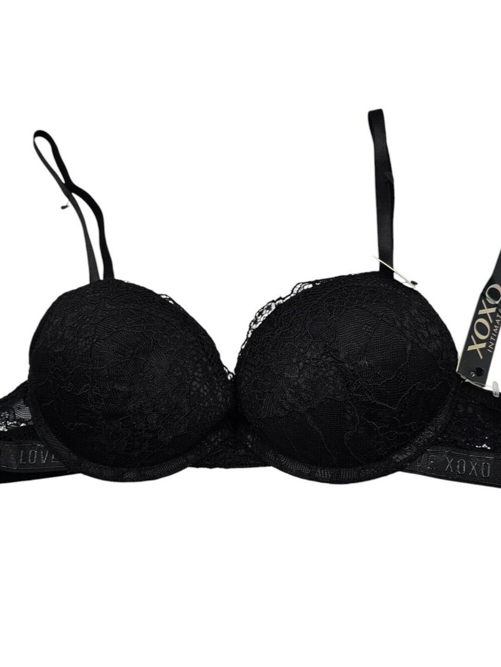 Vintage Y2K XOXO Womens Sz 34B Sexy Push Up Bra Black Lace NEW